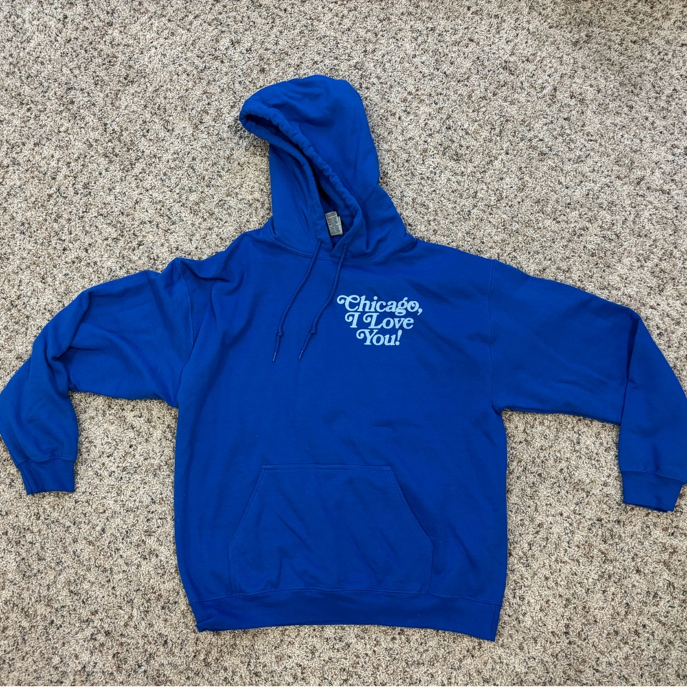 Chicago I Love You Hoodie in Cobalt Blue